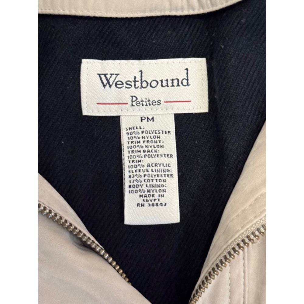 Vtg Westbound Petites Women's Khaki Tan Utility Chore Jacket Sz Med Petite - Picture 5 of 8